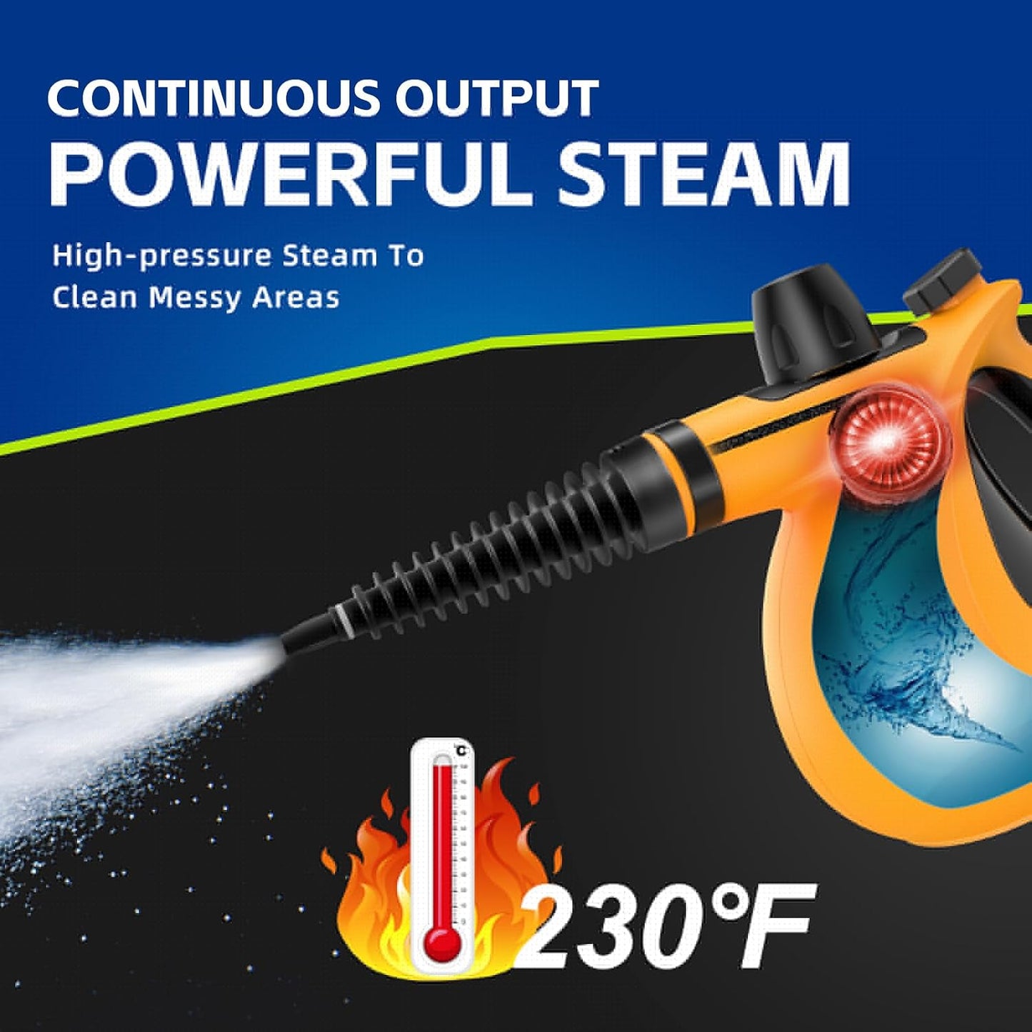 Handheld Steam Cleaner, Pressurized Multi-Surface Steam Cleaner with 11Pcs Accessories, Chemical Free Multi-Purpose Steam Cleaners for Home Use, Steamer for Cleaning Floor, Tile, Windows, Couch, Grout