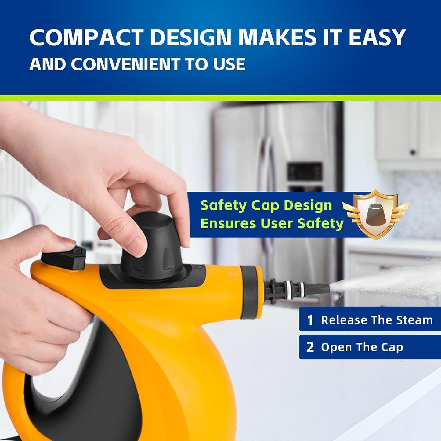 Handheld Steam Cleaner, Pressurized Multi-Surface Steam Cleaner with 11Pcs Accessories, Chemical Free Multi-Purpose Steam Cleaners for Home Use, Steamer for Cleaning Floor, Tile, Windows, Couch, Grout